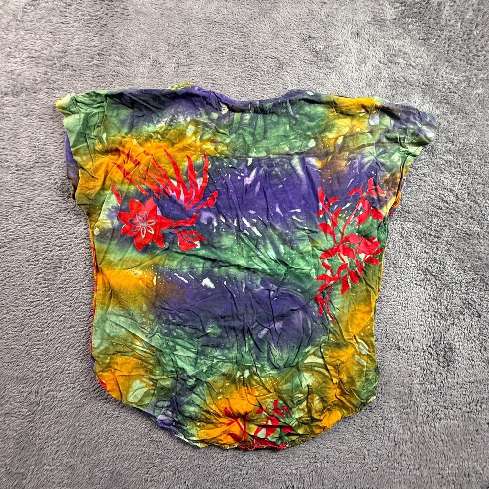 Tropical Tantrum Womens M Tie Dye Floral Top Sleeveless Colorful Festival - Picture 5 of 7